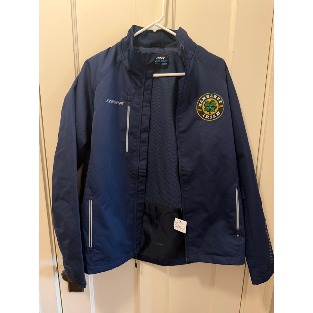 Bauer Team Navy Blue Kankakee Irish Hockey Full Zip Jacket Small NWT 00